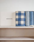 blue bath and hand towel gift set in signature gift box by Maison de Cotton