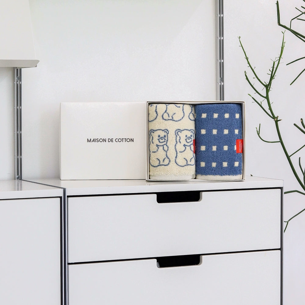 Signature Gift Set｜Set of 2 Blue Hand Towels