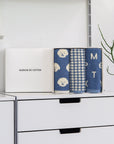 blue hand towel gift set in signature gift box by Maison de Cotton