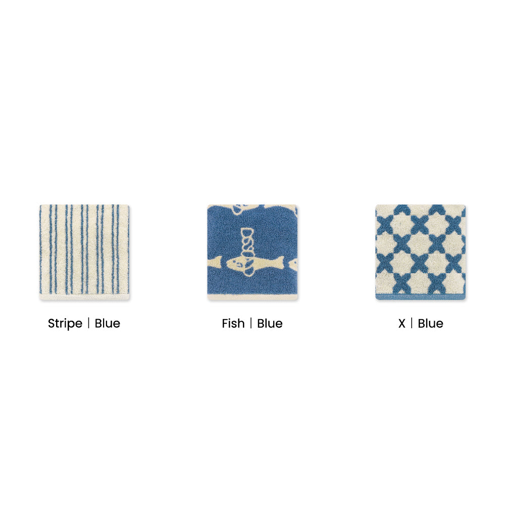 Signature Gift Set｜Set of 3 Blue Hand Towels