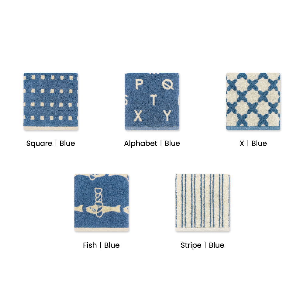 Signature Gift Set｜Set of 5 Blue Hand Towels