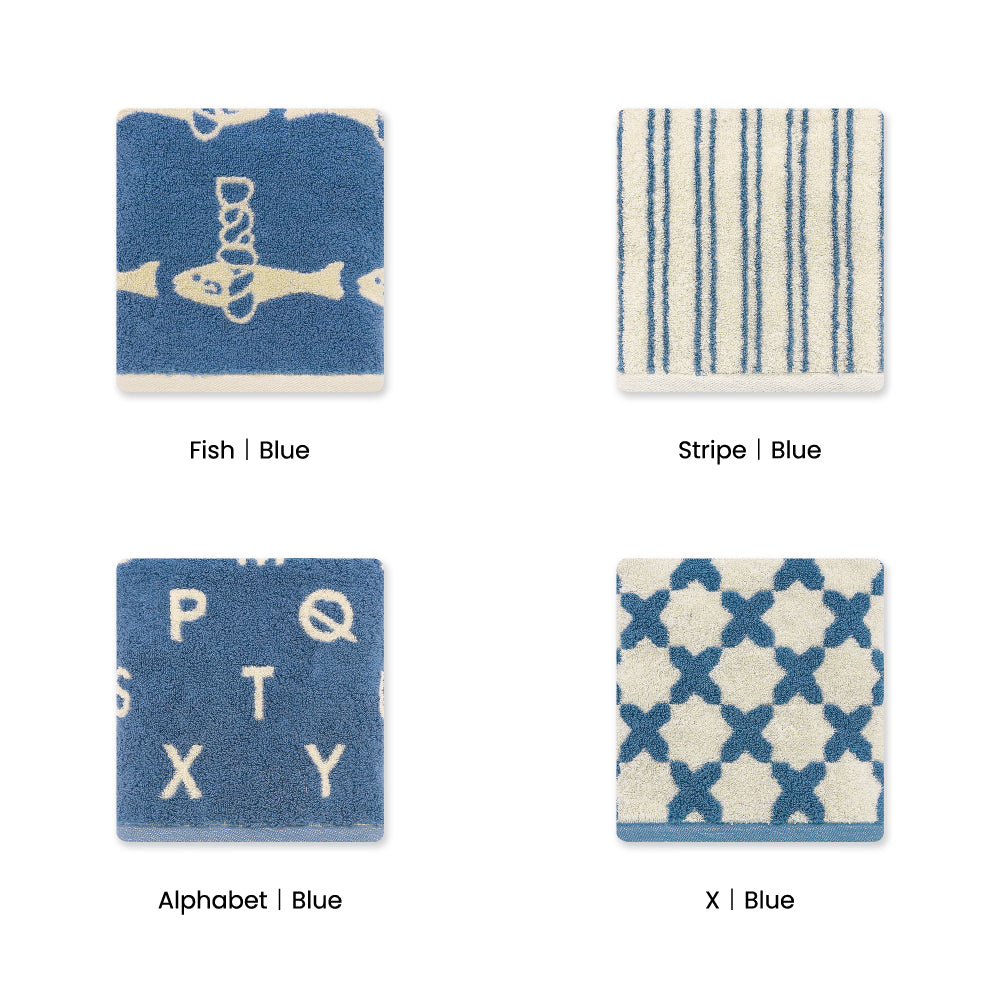 Signature Gift Set｜Set of 4 Blue Hand Towels