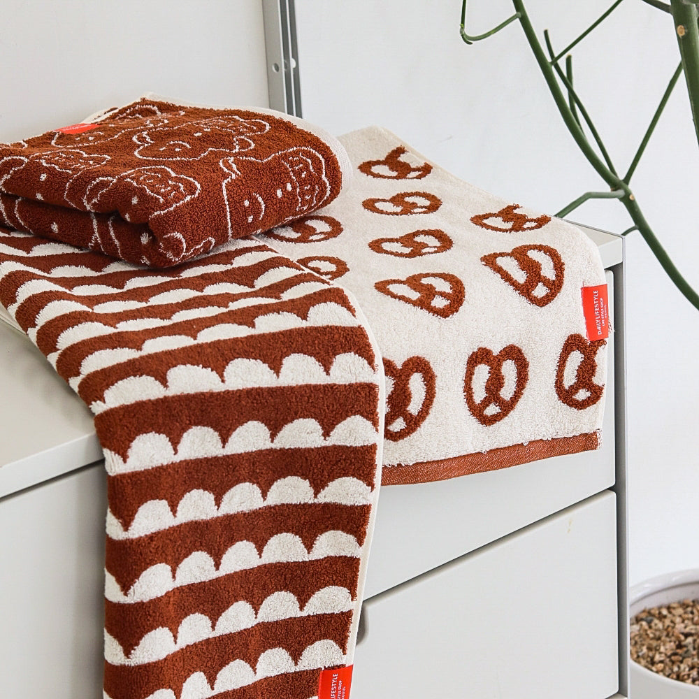 Signature Gift Set｜Set of 3 Brown Hand Towels