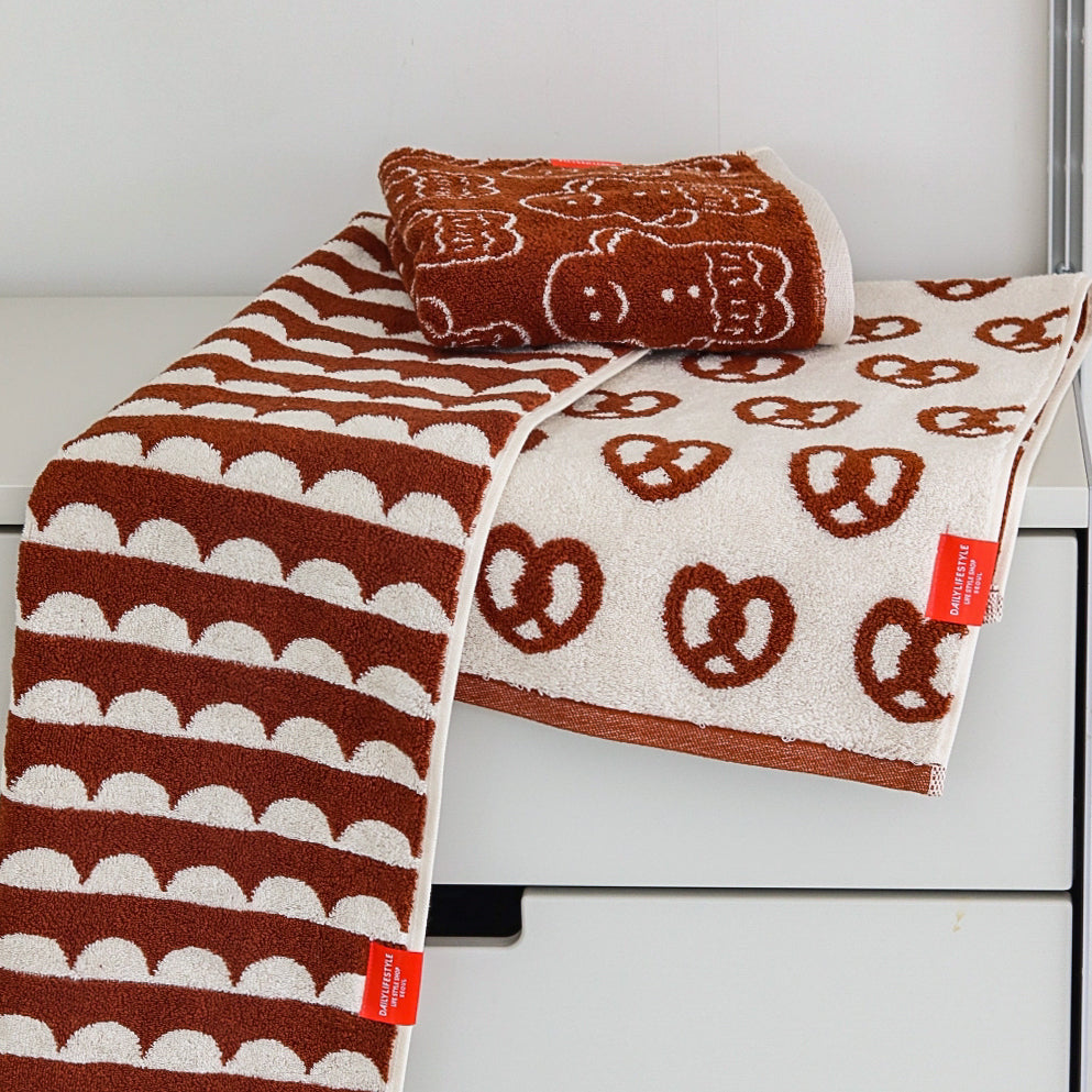 Signature Gift Set｜Set of 3 Brown Hand Towels