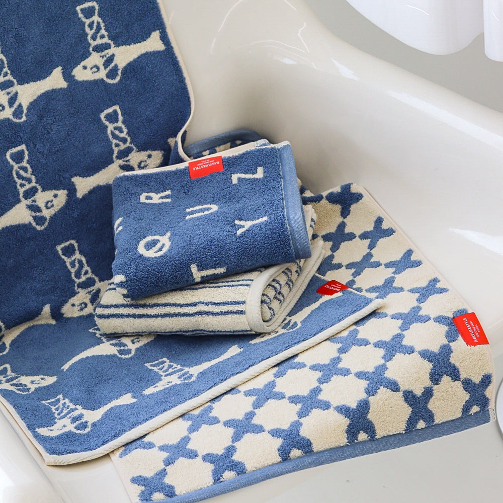 Signature Gift Set｜Set of 4 Blue Hand Towels