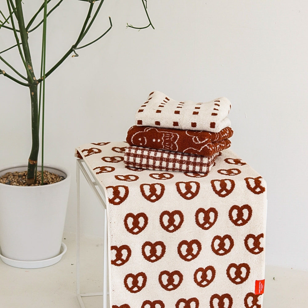 Signature Gift Set｜Set of 4 Brown Hand Towels