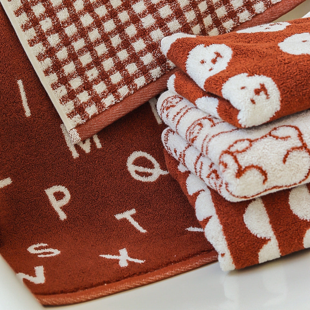Signature Gift Set｜Set of 5 Brown Hand Towels
