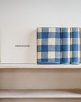 blue bath and hand towel gift set in signature gift box by Maison de Cotton